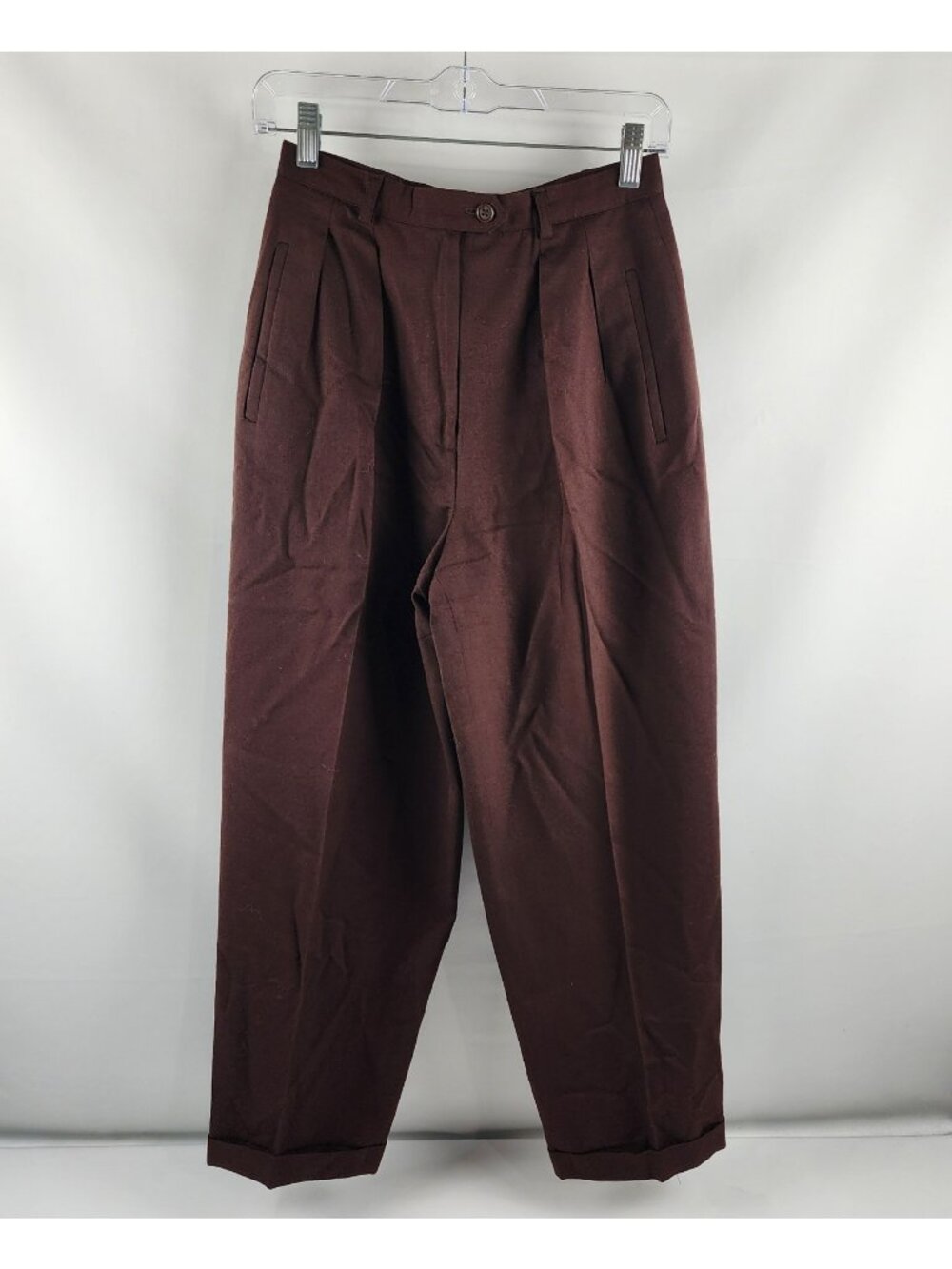 Lauren Ralph Lauren Dress Pants Womens 4 Burgundy Wool Lining Pant (25x27)